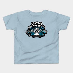 Control Freak Funny Panda Gaming Lover Quote Animal Lover Kids T-Shirt